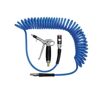 Spiral hose - blow gun kit Typhoon, PU-hose-Ø 10x6.5, max. 3 m