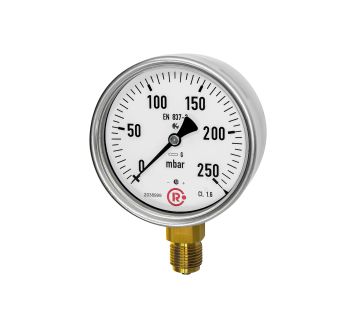 Capsule pressure gauge, radial bottom, G 1/2, -100/0 mbar, Ø 100