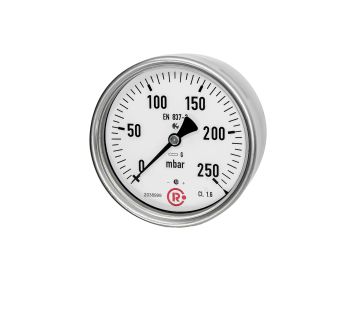 Capsule pressure gauge, rear centric, G 1/2, 0 - 40 mbar, Ø 63