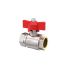 Ball valve, Standard type, IT/IT, nickel-plated brass, G 3/8