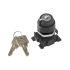 Lockable 2 position switch with key removal in home position