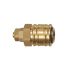 Quick-connect coupling I.D. 7.2, bright brass, Hose connect. 6x4