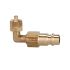 Plug-in angle for I.D. 7.2 - 7.8, bright brass, for hose 6x4