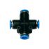 Push-in X-connector »Blue Series«, for hose exterior Ø 4 mm