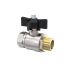 Ball valve standard type, IT/ET, nickel-plated brass, G 1/4