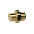 Double threaded nipple, M14x1.5 o., M14x1.5 o., AF 17, Brass