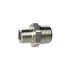 Double threaded nipple, R 1/4 o., R 3/8 o., nickel-plated brass