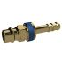 Captive plug-in conn. I.D. 7.8, bright brass, Sleeve I.D.9, blue