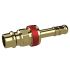 Captive plug-in conn. I.D. 7.8, bright brass, Sleeve I.D.6, red