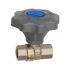 Ball valve fine adjustment, nickel-plated bright brass, Rp 3/8