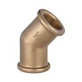 Angled piece, 45°, interior / interior, G 1, Bright brass