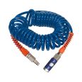 Spiral hose coupling set, Push button coupling, HoseØ 9.5x6.3, 6m